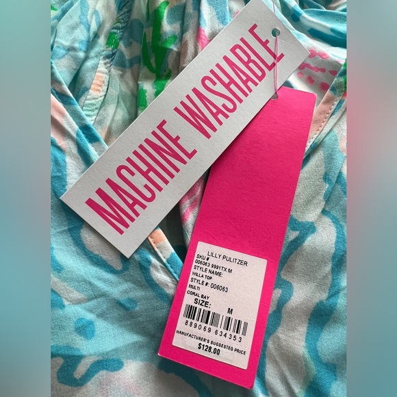 LILLY PULITZER Womens Blouse SIZE M NWT New STUNNING 889069 634353 Coral Bay WOW - Picture 6 of 12